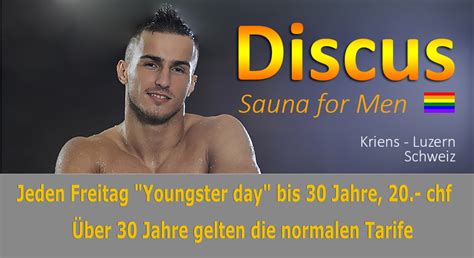 gay sauna kriens|Discus Sauna